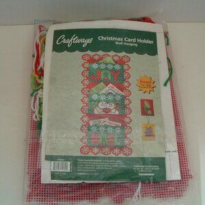 Christmas card holder wall hanging plastic canvas kit craftways brand